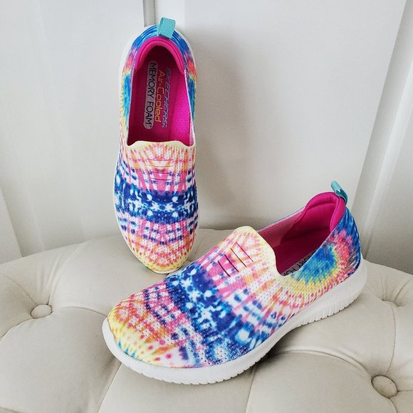 Skechers Shoes - NEW! SKECHERS GO WALK Ultra Flex Washable Slip-On Memory Foam Sneakers Tie Dye